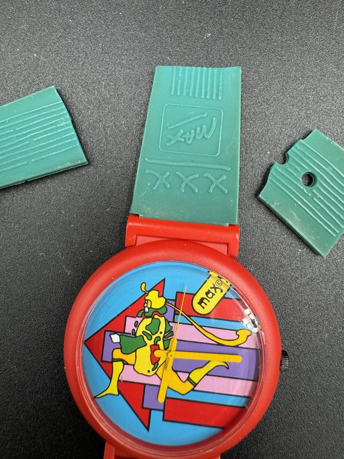 Vtg 1988 Peter Max Neo Max Watch Runner Save The Rainforest New Battery Runs VG+