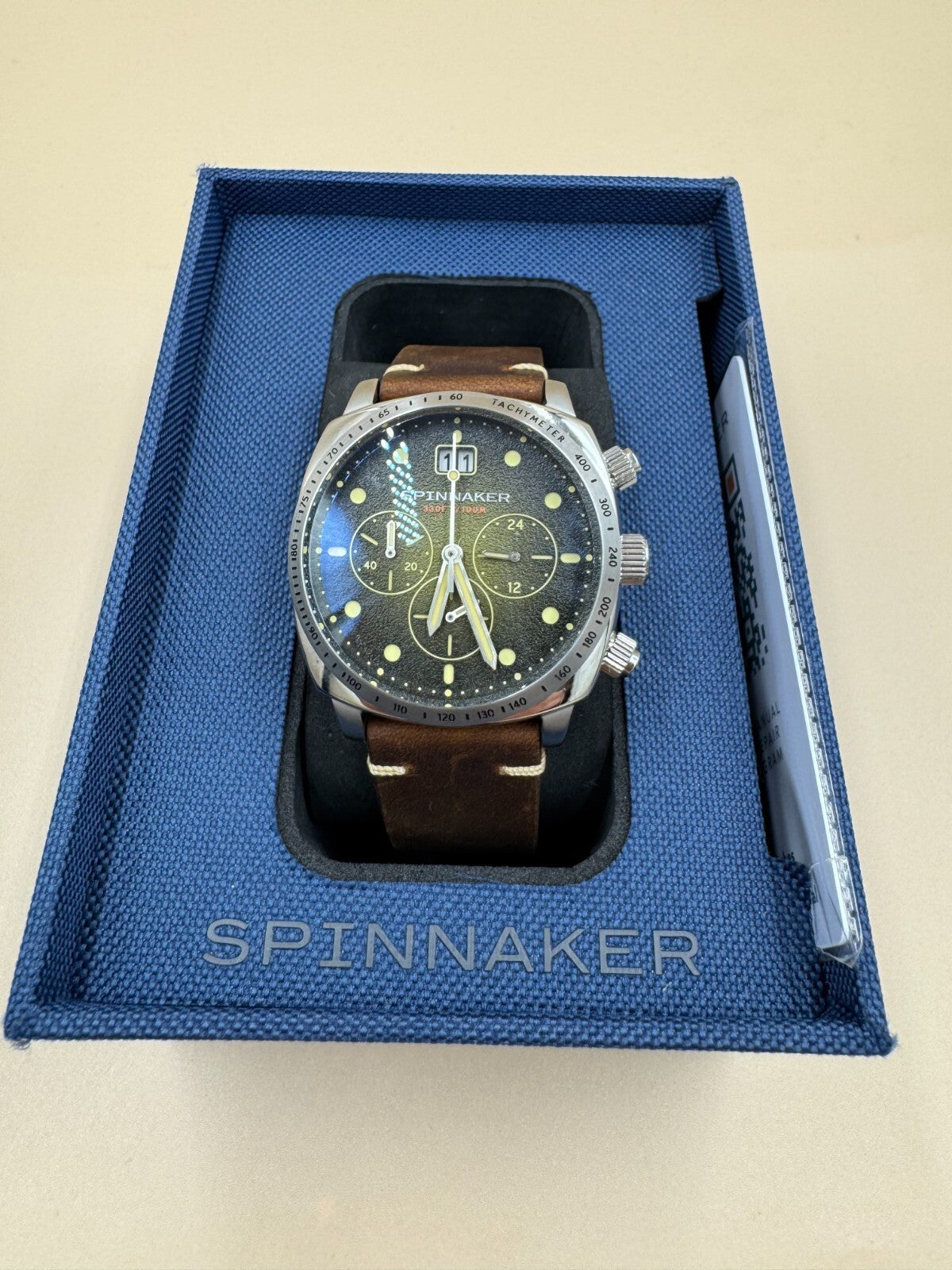 Spinnaker Hull SP-5068-01 Mens Chronograph 42mm Watch Brown Dial Limited Edition