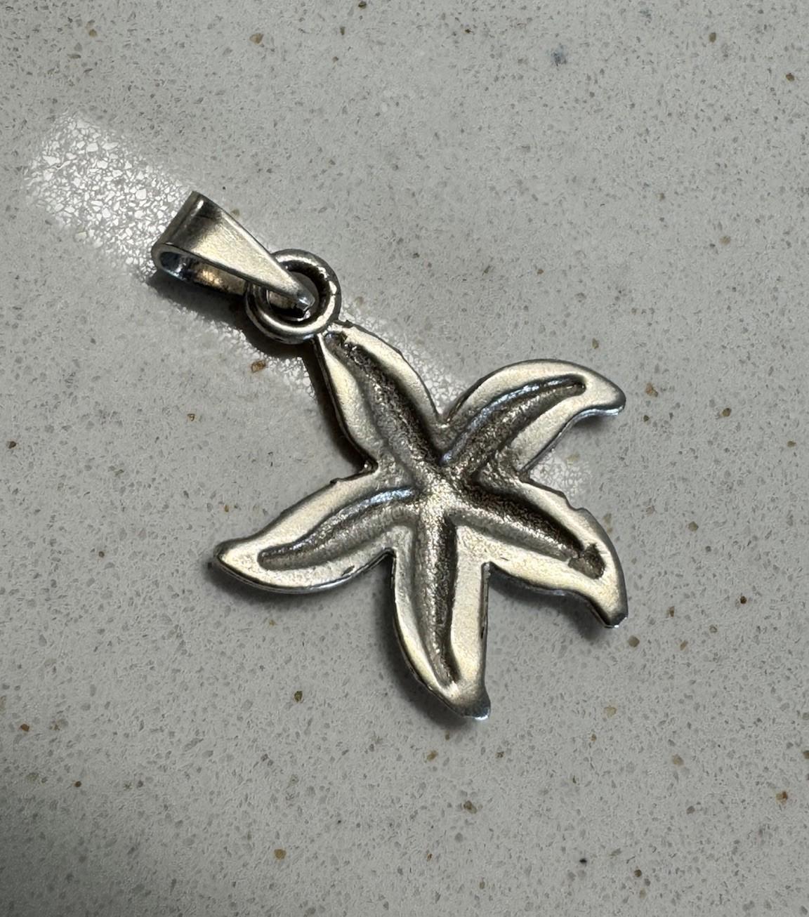 Sterling SilverTextured Starfish Design Mexican Pendant .925