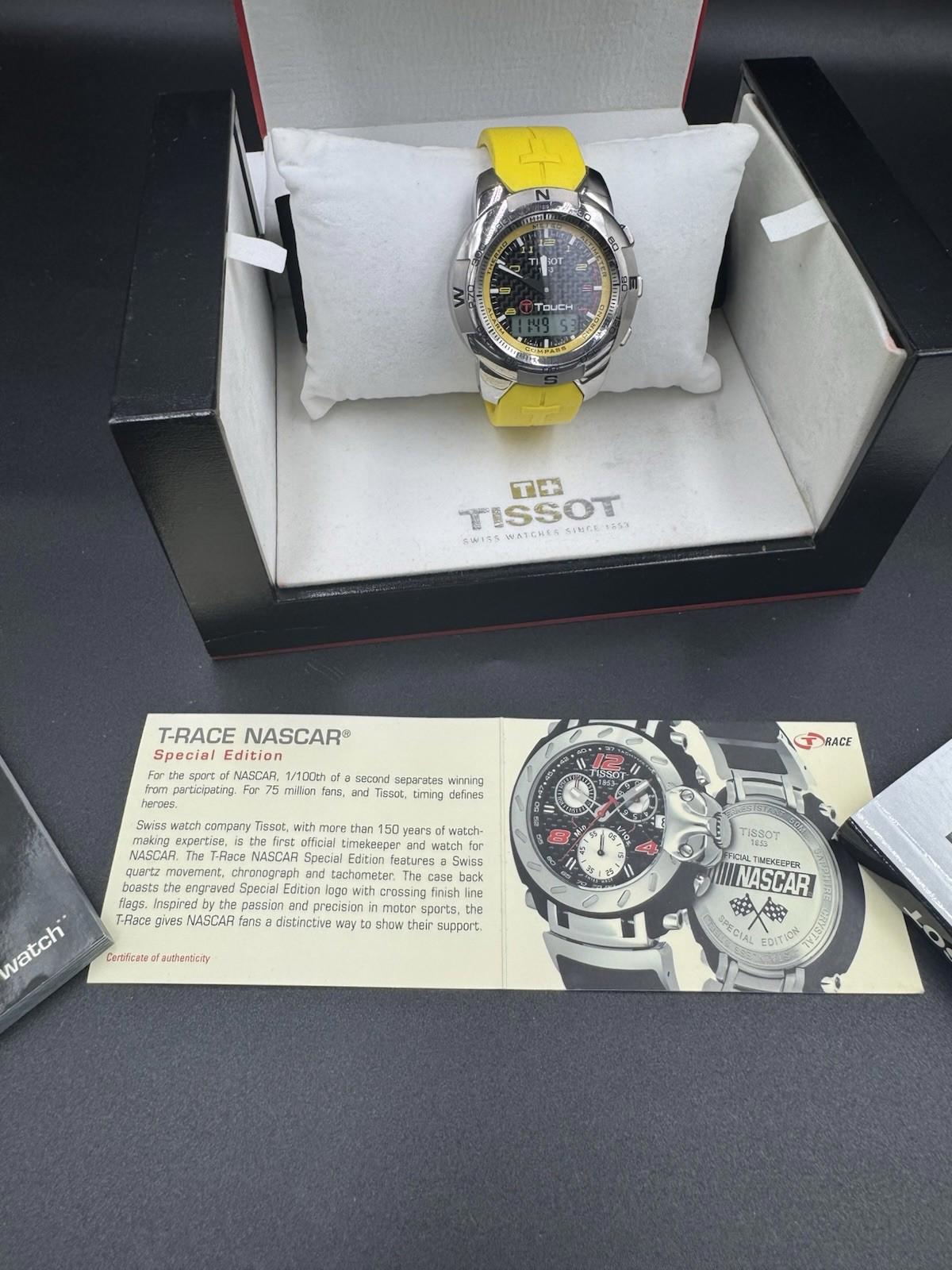 Tissot T-Touch NASCAR Special Edition Titanium Case Yellow Rubber Band with box
