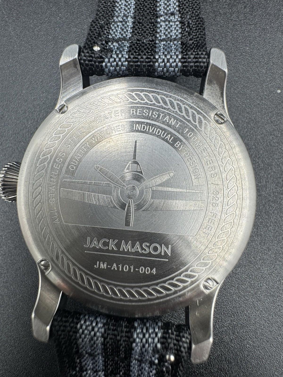 Jack Mason JM-A101-004 Pilot Watch Classical Navy Men's - Very Rare Striped Band