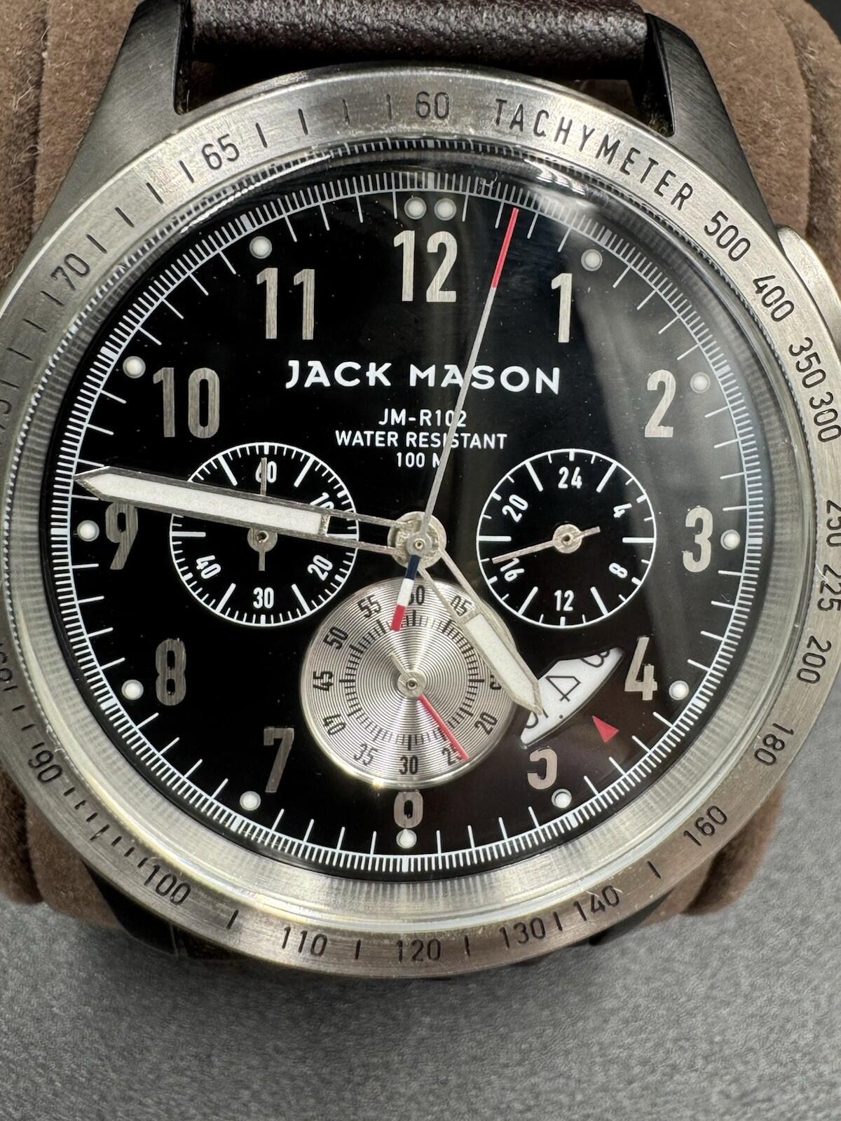 Jack Mason JM-R102-010 Men's Racing Chronograph Watch Japanese Movement Silver M