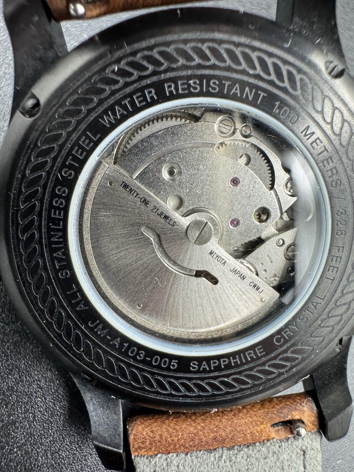 Jack Mason JM‑A103-005 Automatic Watch Rare Black Stainless Steel w/ Box Papers
