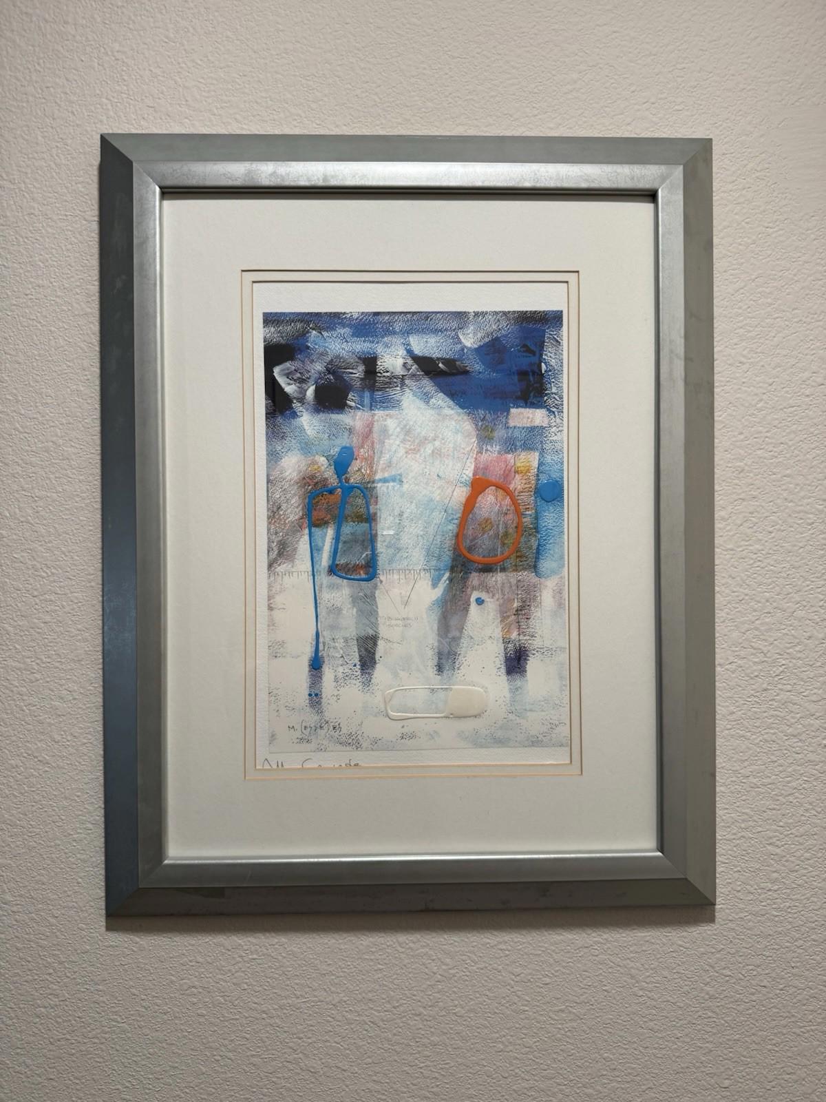 Signed Mario Cespedes Abstract Mixed Media Framed Original