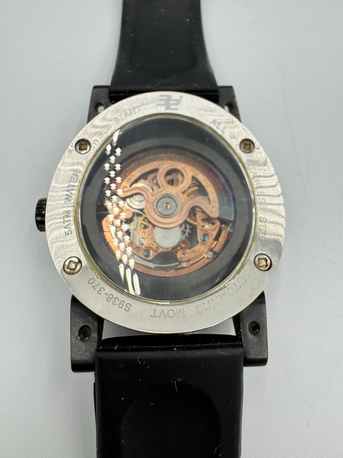 32 DEGREES Automatic Movement Floating Goldtone Skeleton