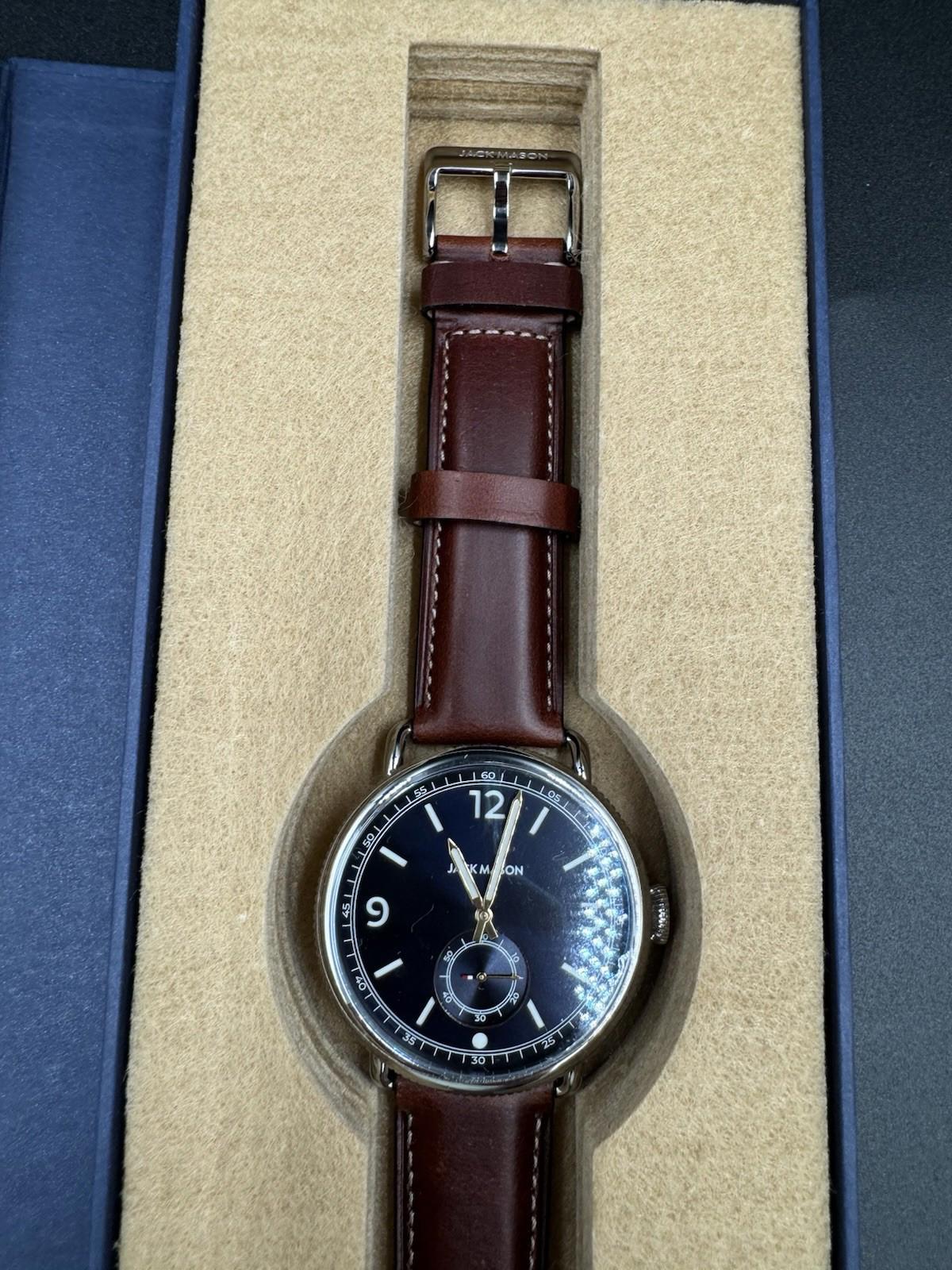 Jack Mason JM-A601-003 Avigator 3 Hand - 45mm Warm Grey Dial Brown Leather Band