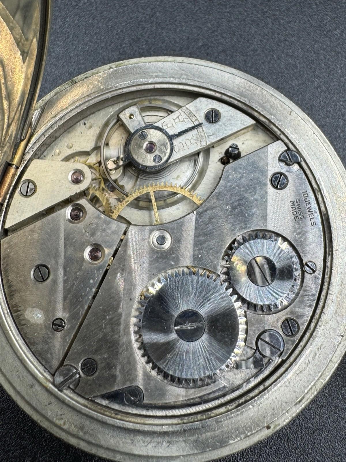 Swiss Pocket Watch Jewels Roman Numerals Cylinder Escapemen