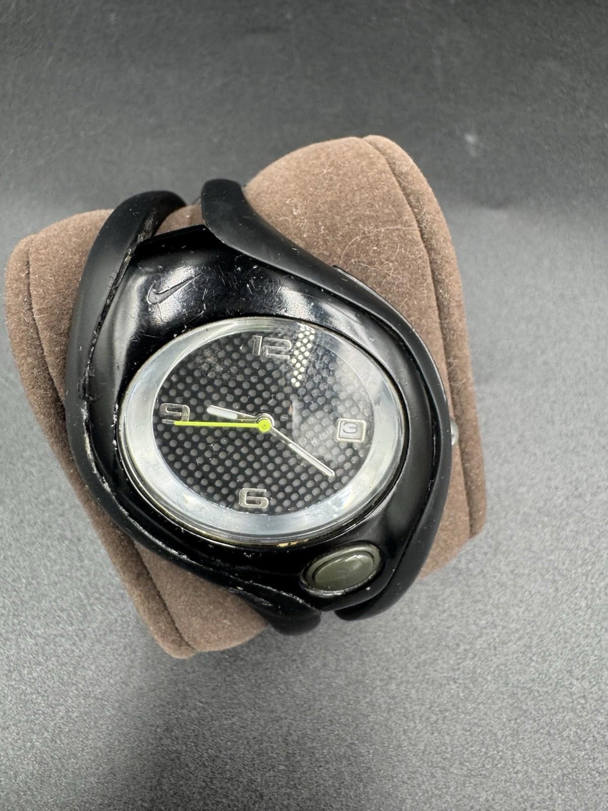 Nike Quartz Watch WR0078 Women 100m Triax Black Date Backlight Analog New Batter