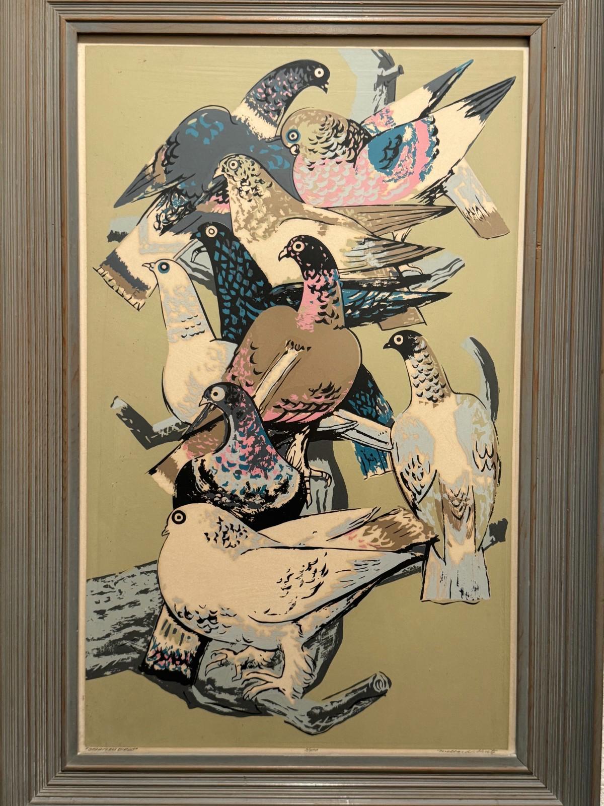 Millard Sheets Startled Birds Serigraph Print 3/370 Signed