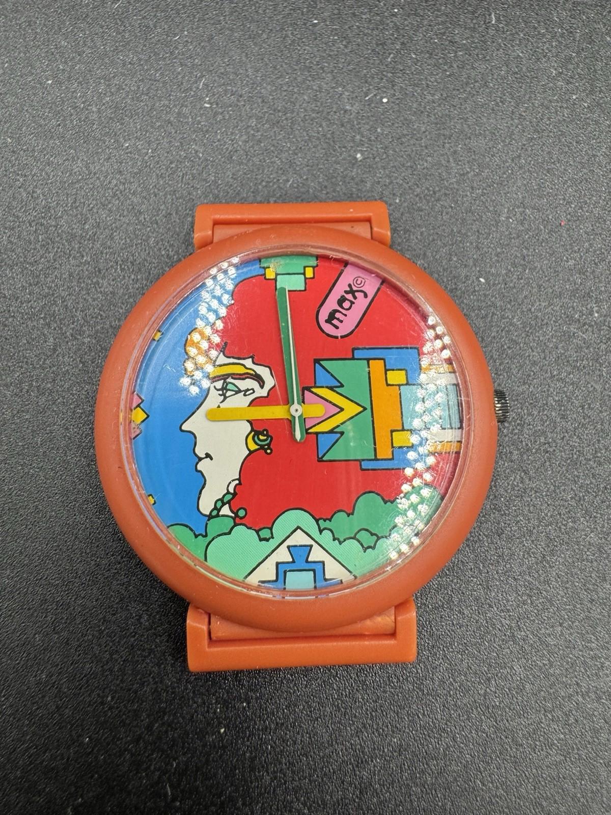Vintage 1988 PETER MAX Wrist Watch Rare ! Collector’s Piece SAVE THE RAINFOREST