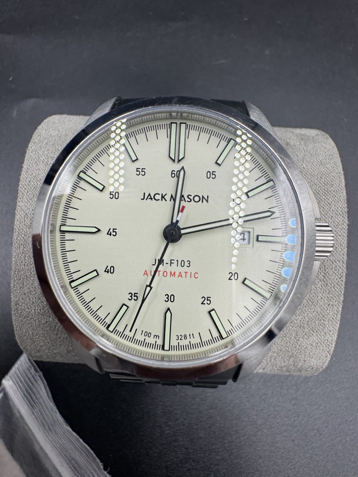 Jack Mason JM-F103 Automatic 40mm White Dial Stainless Bracelet 100m Box Papers