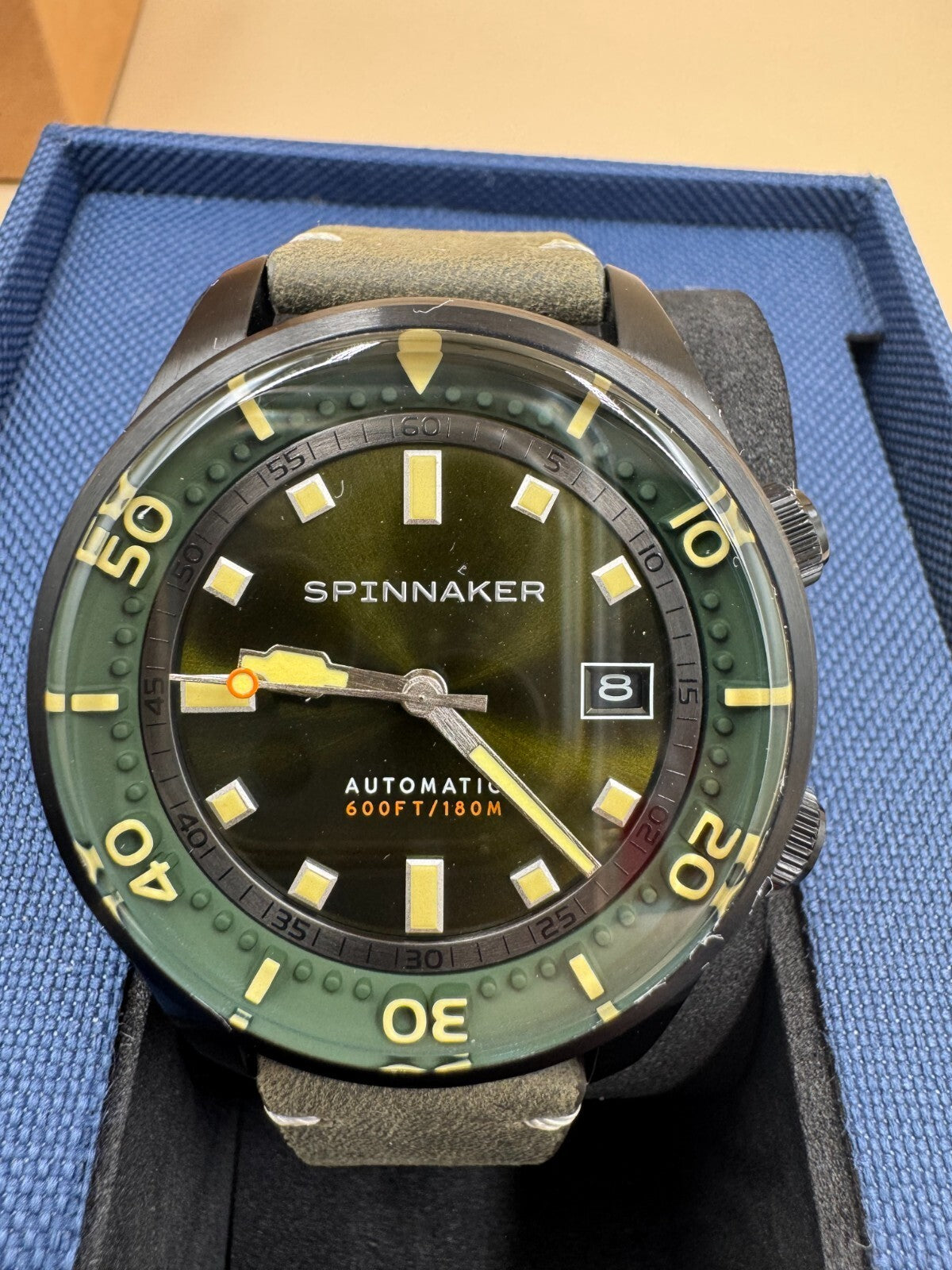 Spinnaker Bradner SP-5062-04 Automatic Men’s Watch 42mm Black Green Dial NWT Box