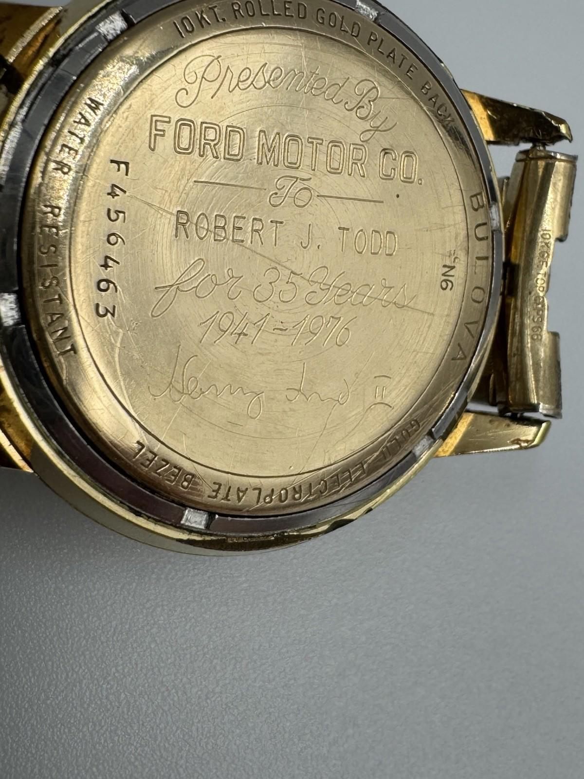 1976 Bulova Accutron Watch Henry Ford II 10kt Gold Bulova