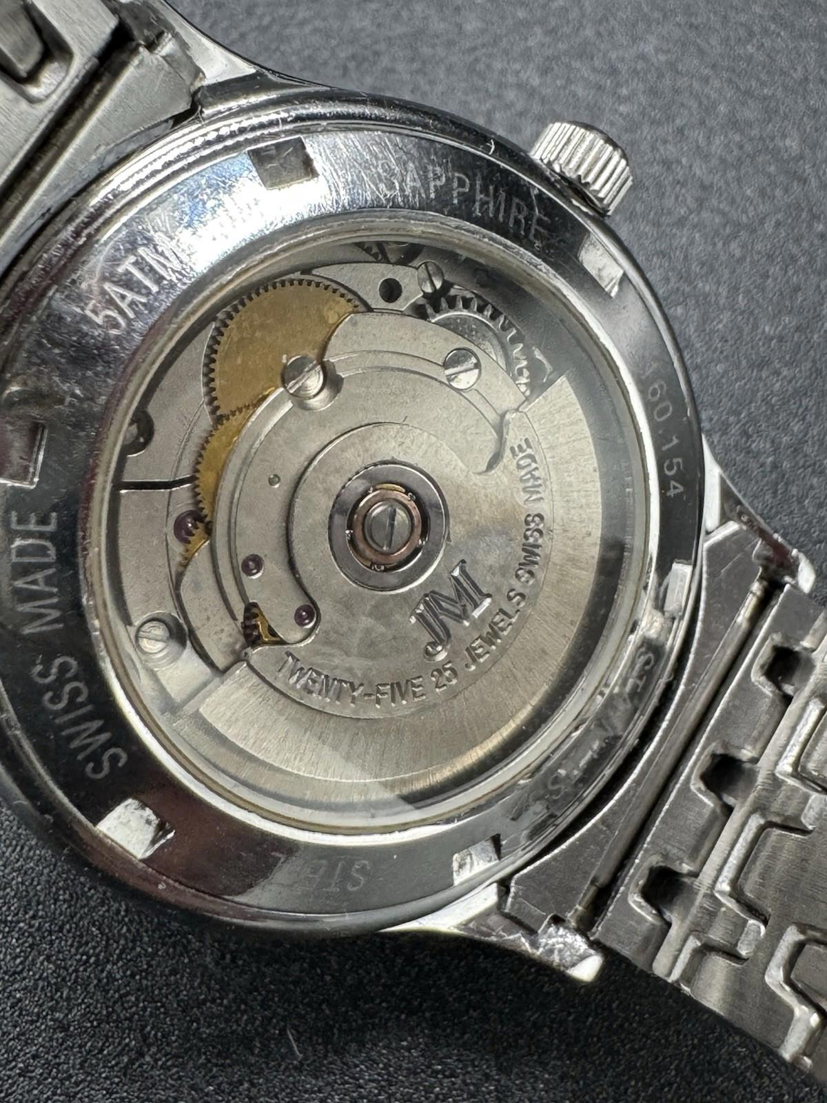Jean Marcel Automatic Watch 160.154 Twenty Five Jewels Swiss Made 5 ATM Sapphire