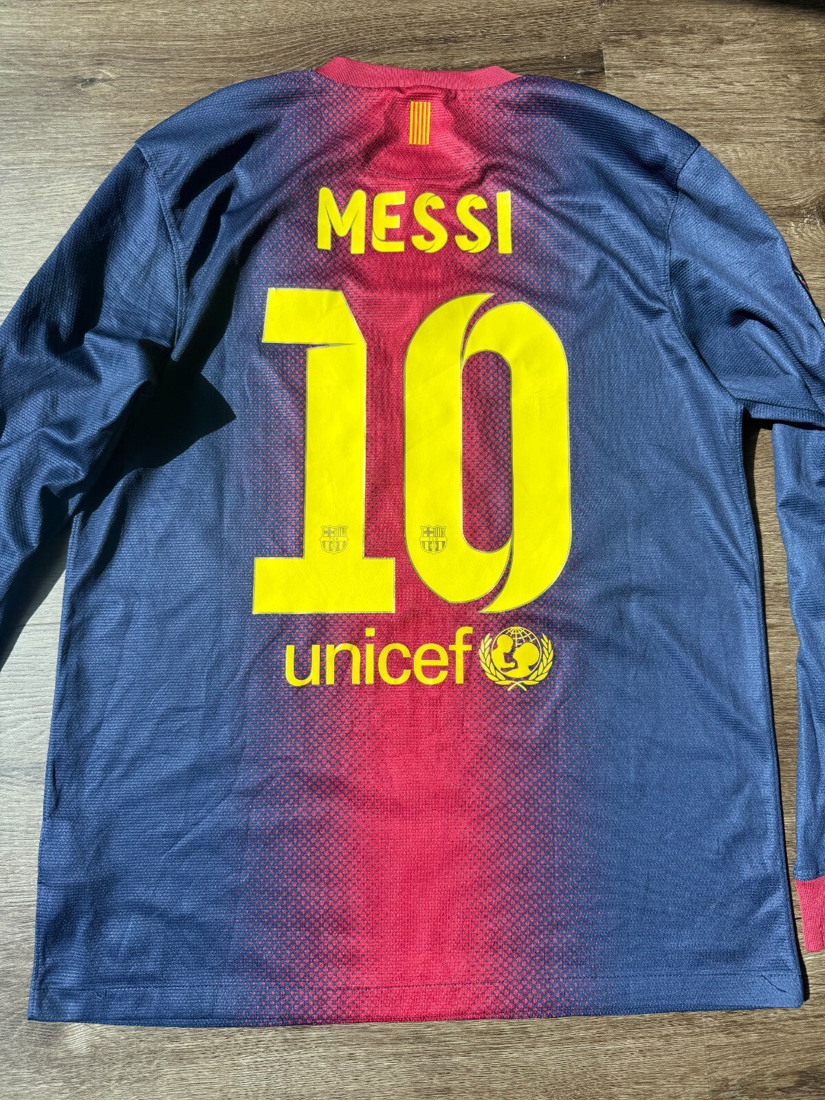 Barcelona 2012- 2013 Home football Nike Long Sleeve Jersey #10 Messi Size Medium