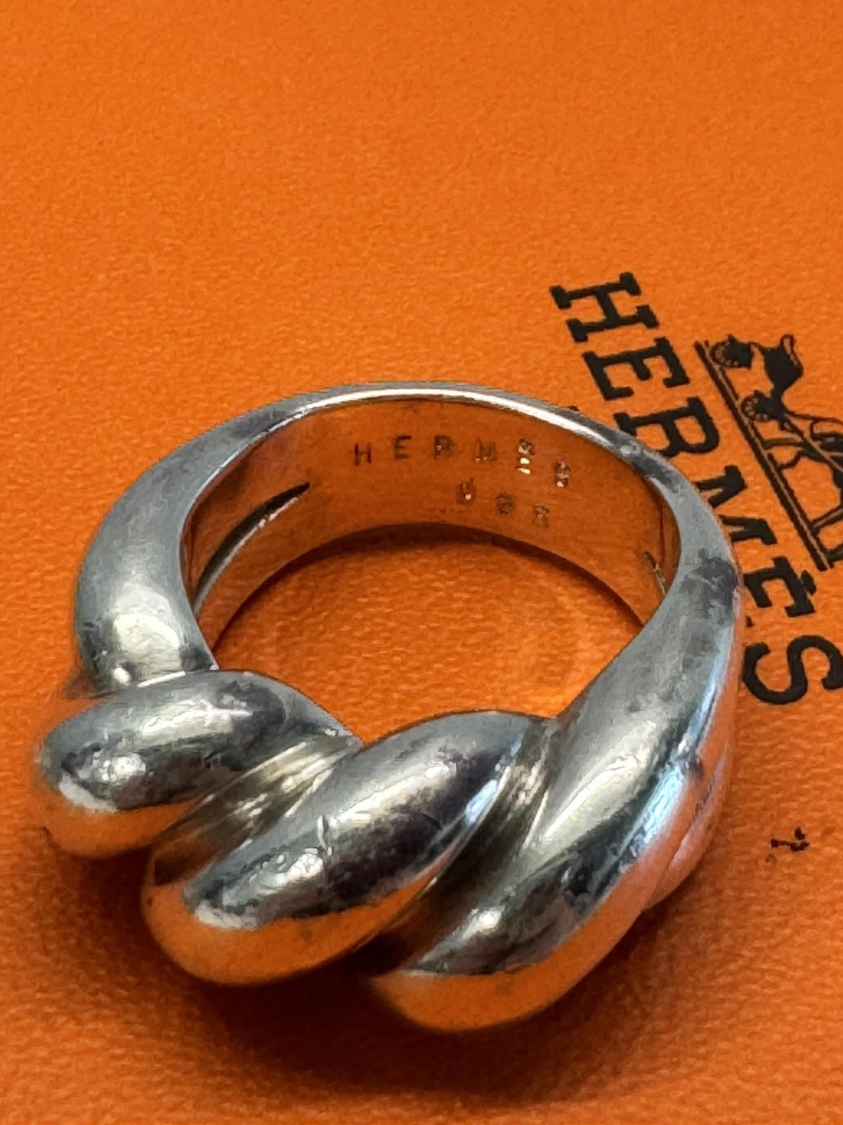 Hermes Paris Ring Torsade - US Size 7.5 - SV925 - Used - VG