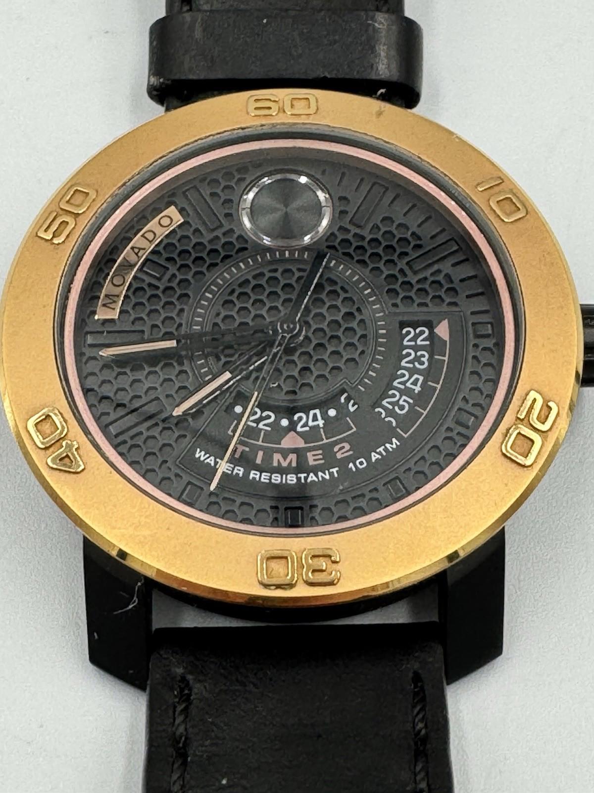 Men Movado BOLD Large Ion Watch Gold and Black 10 ATM Water