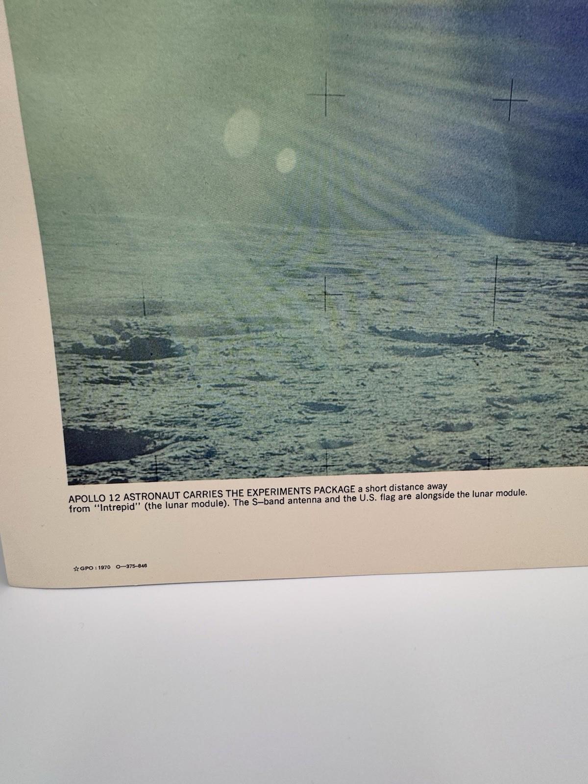 Vintage NASA Apollo 12 Experiments Package Astronaut Lithograph Print 69-HC-1341