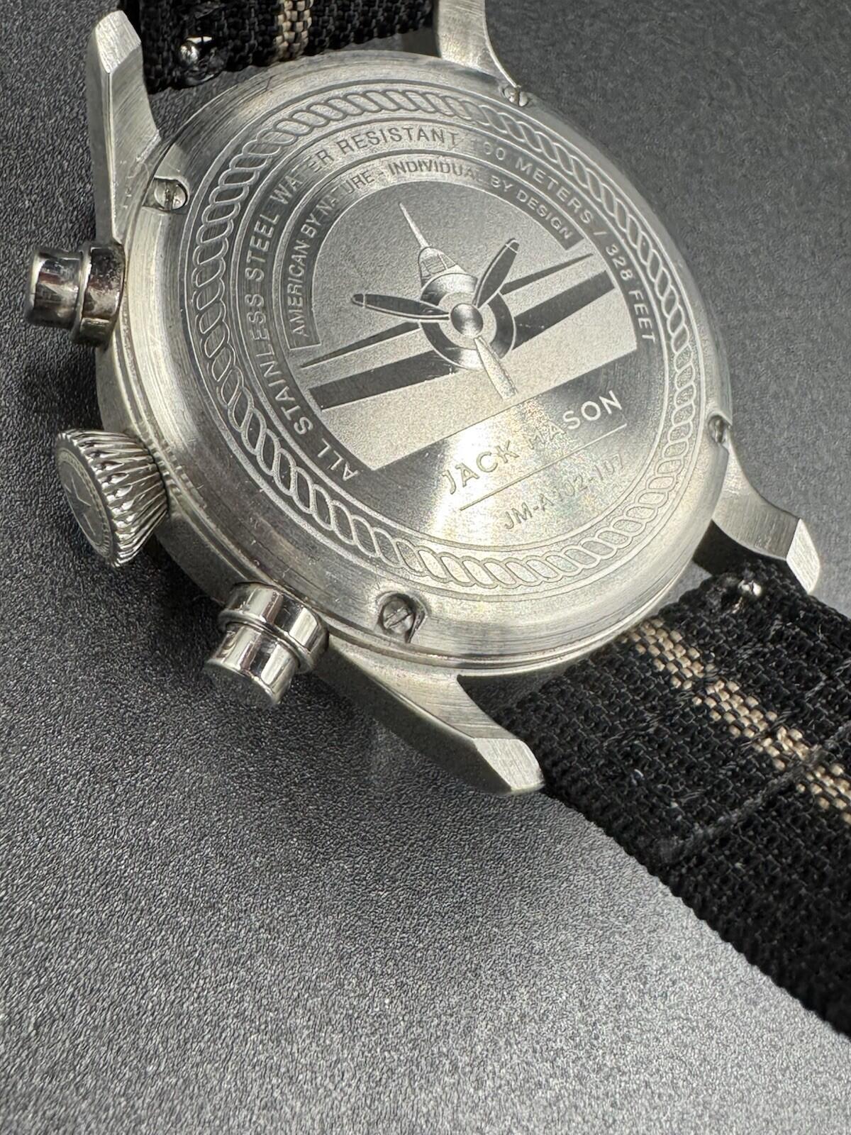 Jack Mason Aviator Chronograph Mens Watch - JM-A102-107 100 Meters Excellent Con