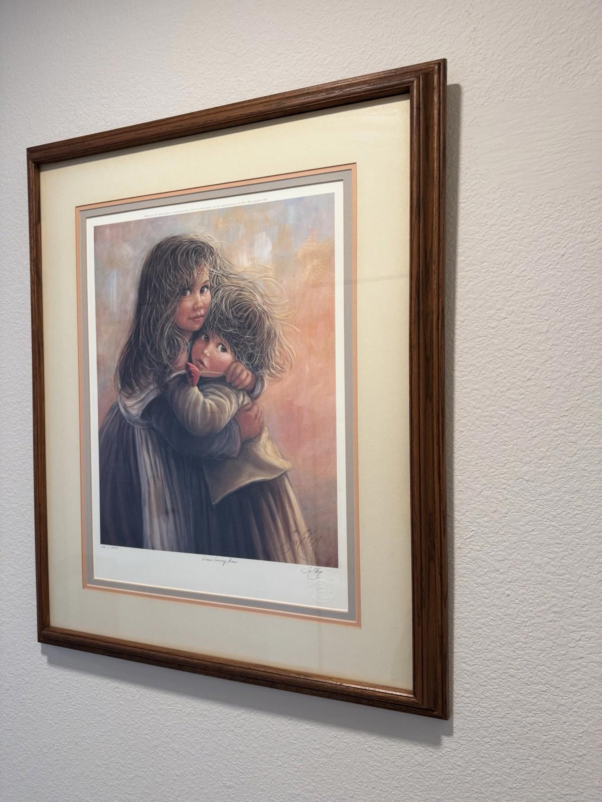 Sue Etem Lisa's Loving Arms Signed Lithograph 144/350 Framed Limited Edition VG+