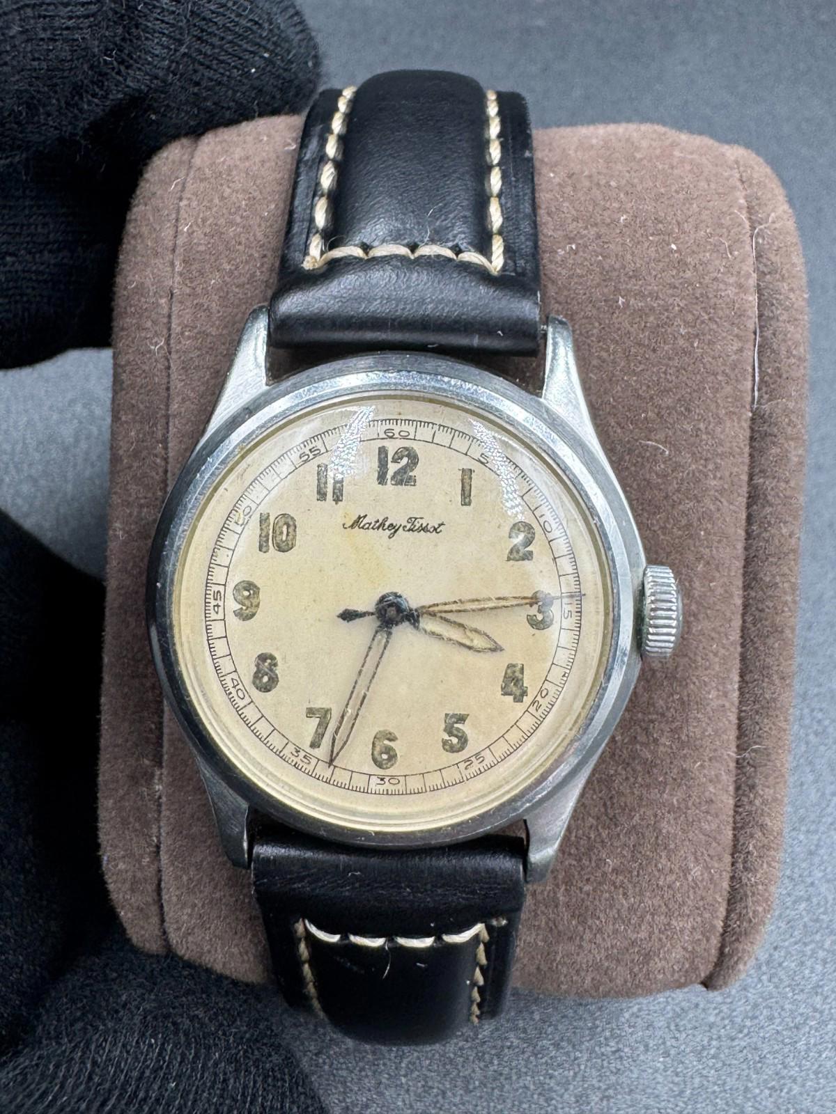 Mathey-Tissot Bumper Automatic 32.5mm Pierced Lugs Screwback Arthur Wagner 1950s
