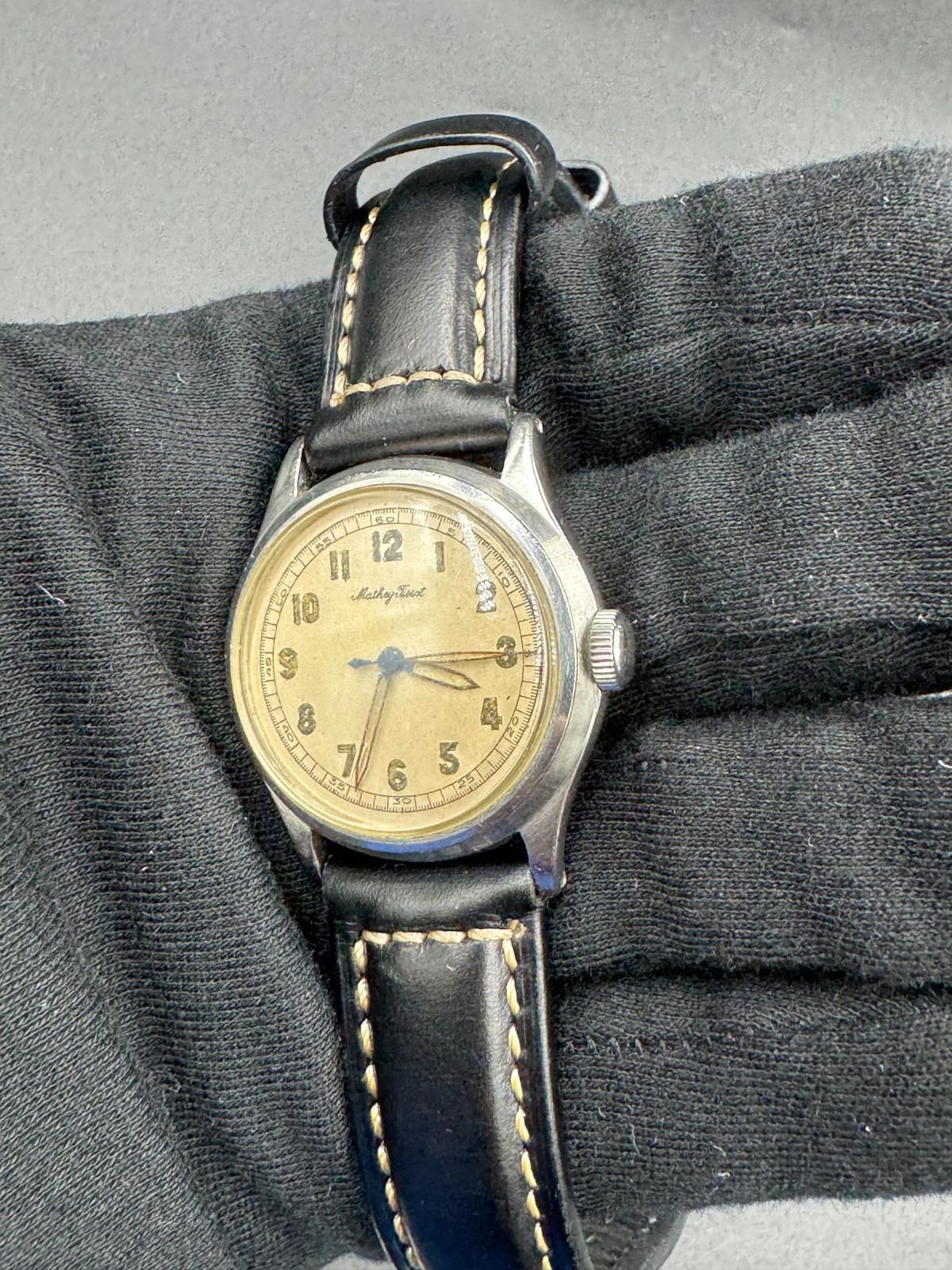 Mathey-Tissot Bumper Automatic 32.5mm Pierced Lugs Screwback Arthur Wagner 1950s