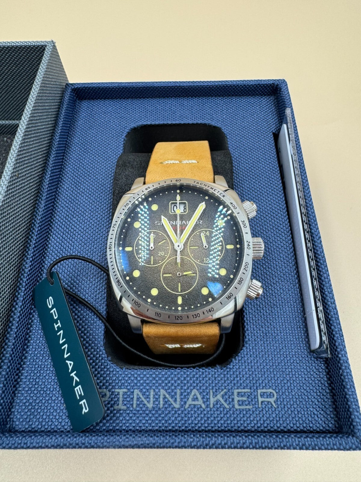 Spinnaker Hull Stainless Steel 42mm Japanese Quartz Wristwatch Brown Strap Steel