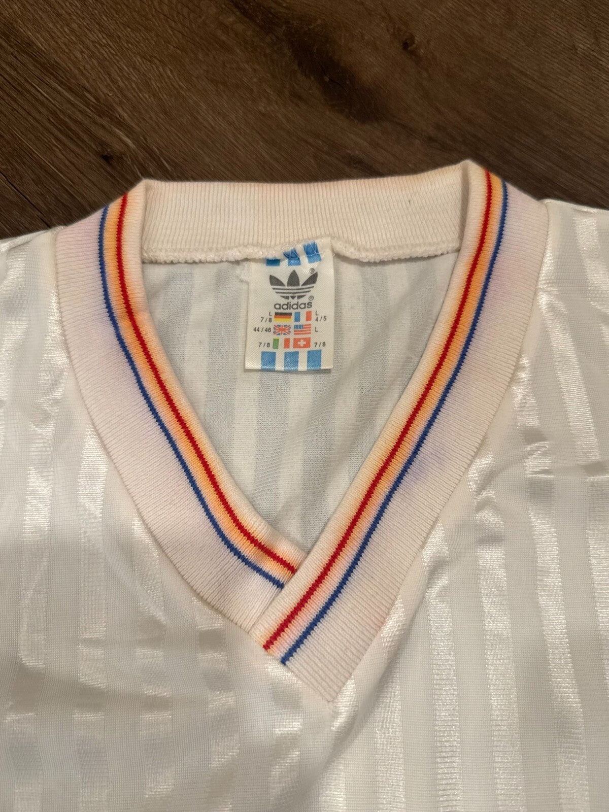 Vintage 1990 Home Kit Olympique Marseille Long Sleeve Football Jersey Large Rare