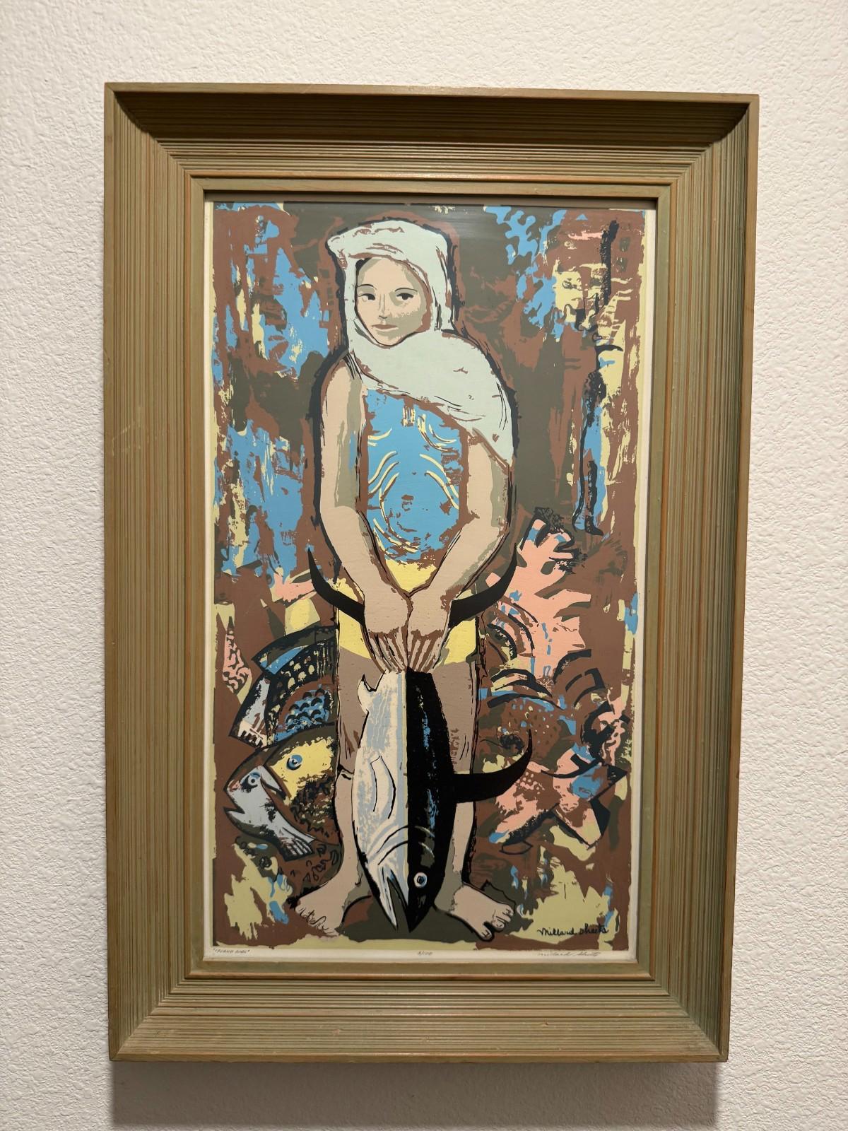 Millard Sheets Island Girl Serigraph Print 3/170 Double Sign