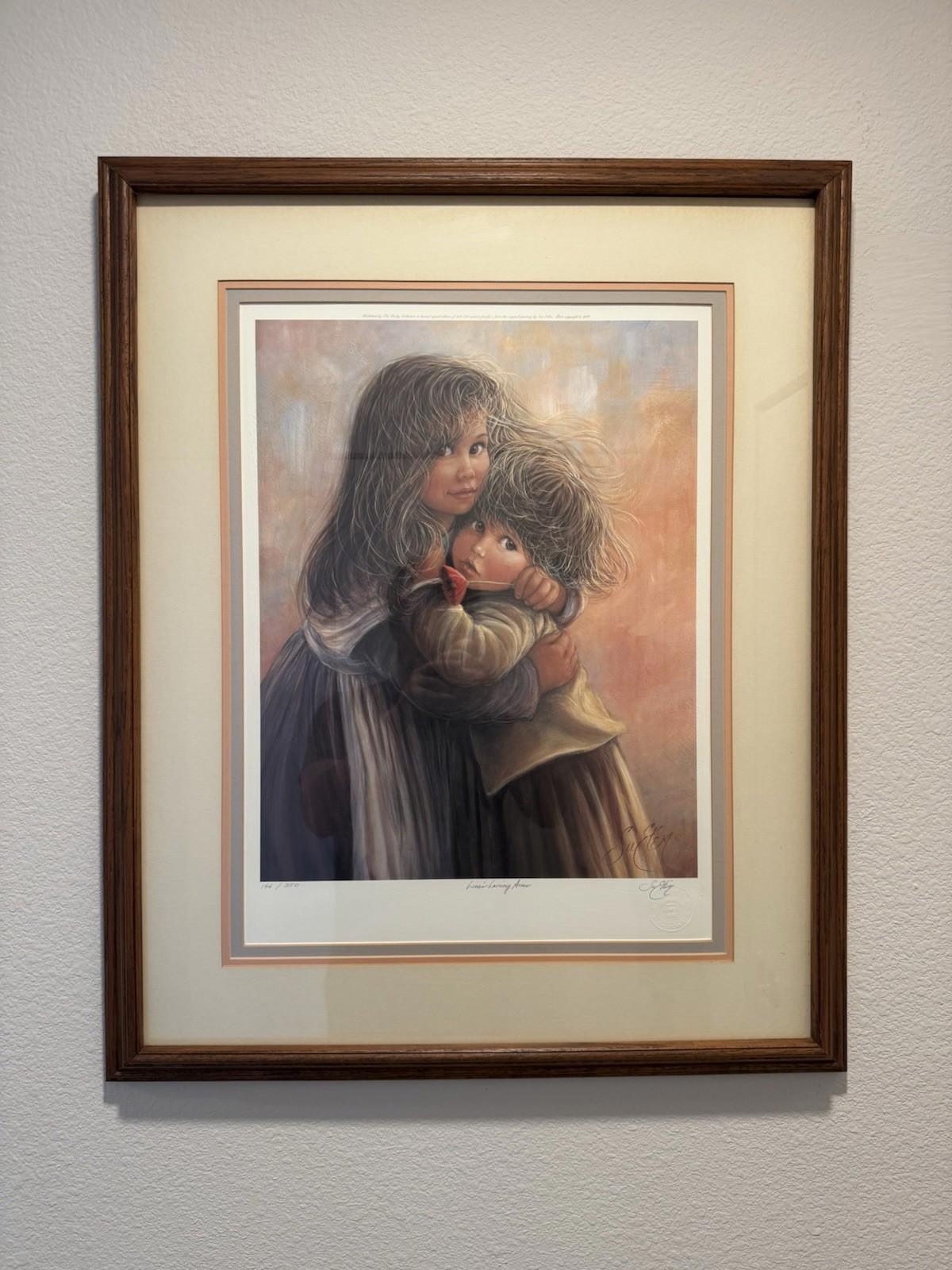 Sue Etem Lisa's Loving Arms Signed Lithograph 144/350 Framed Limited Edition VG+