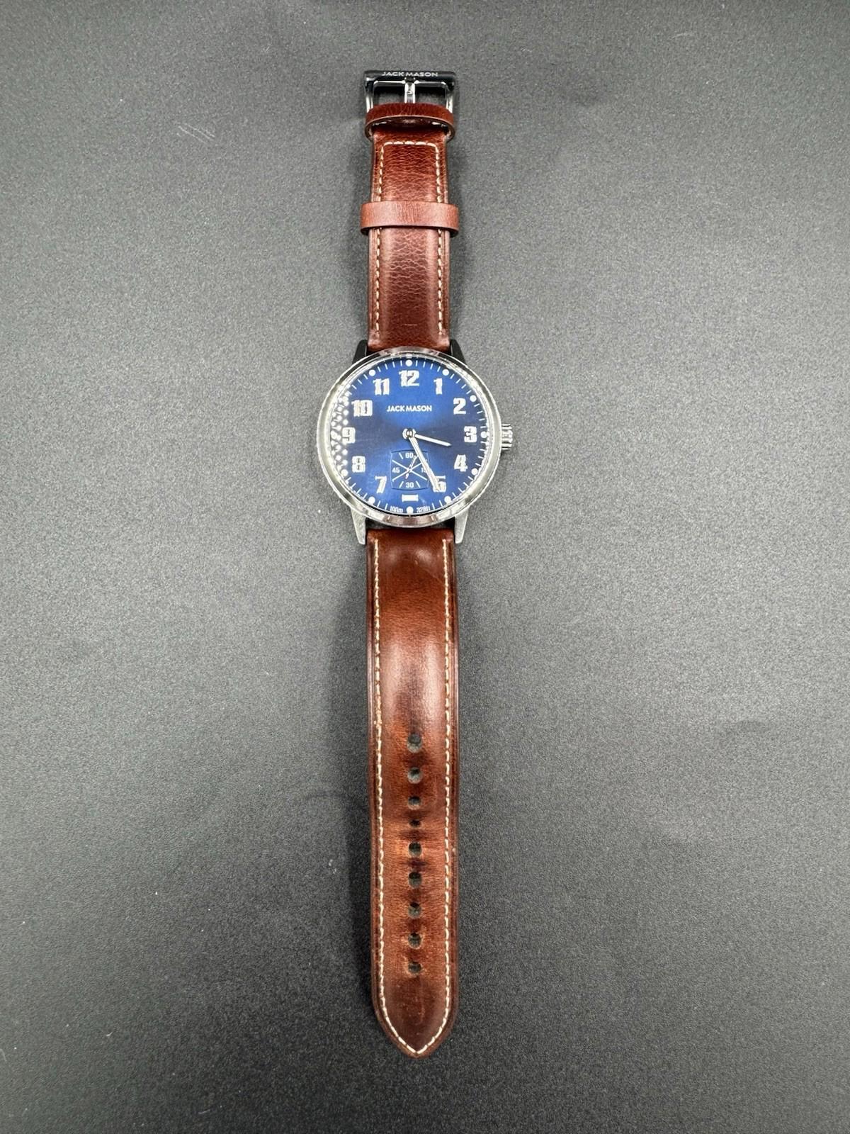 Jack Mason Field Sub Second Quartz 38mm Leather Strap - JM-F111-003 | Great Cond