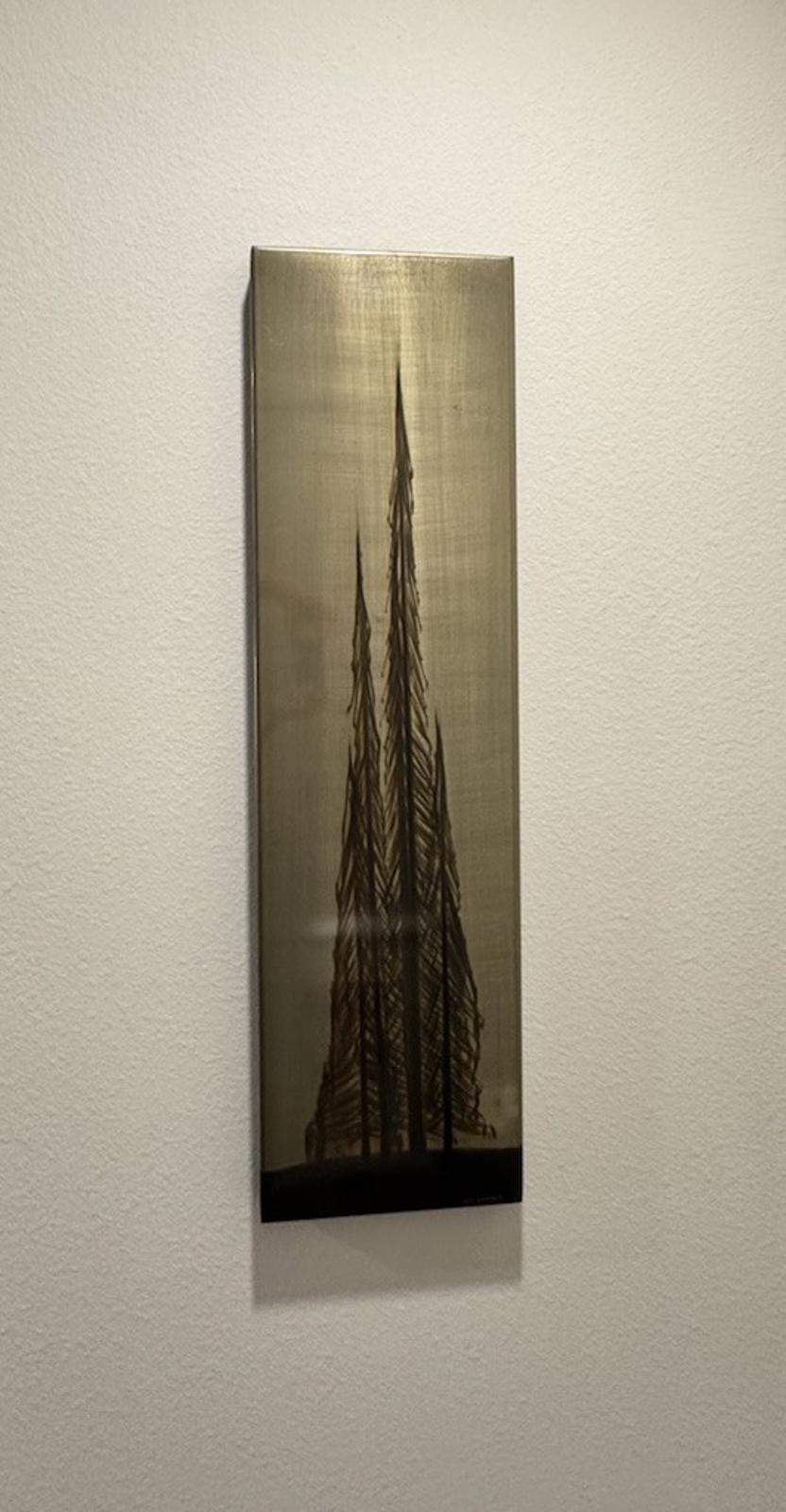 Silvio Giovenetti Signed Metallic Abstract Acid Etched Steel