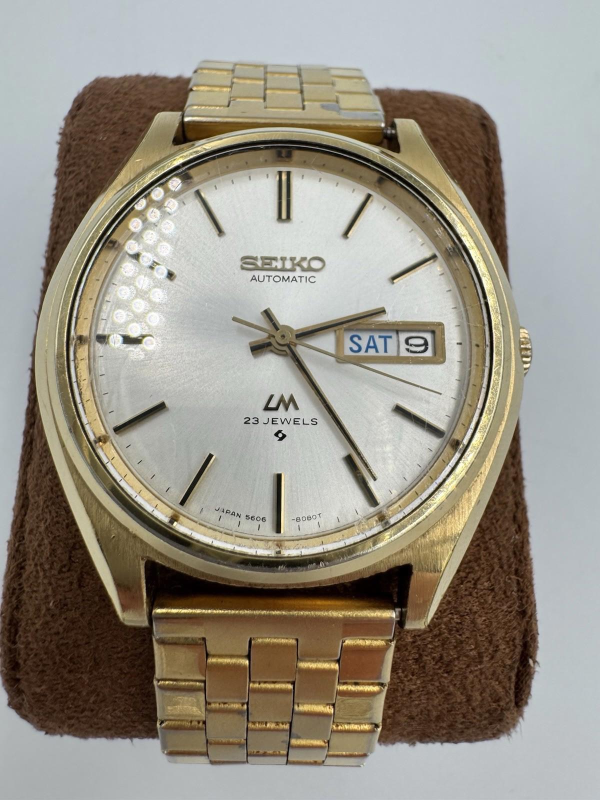1970s Seiko Lord Matic LM 56068050 Gold Automatic USC Etched