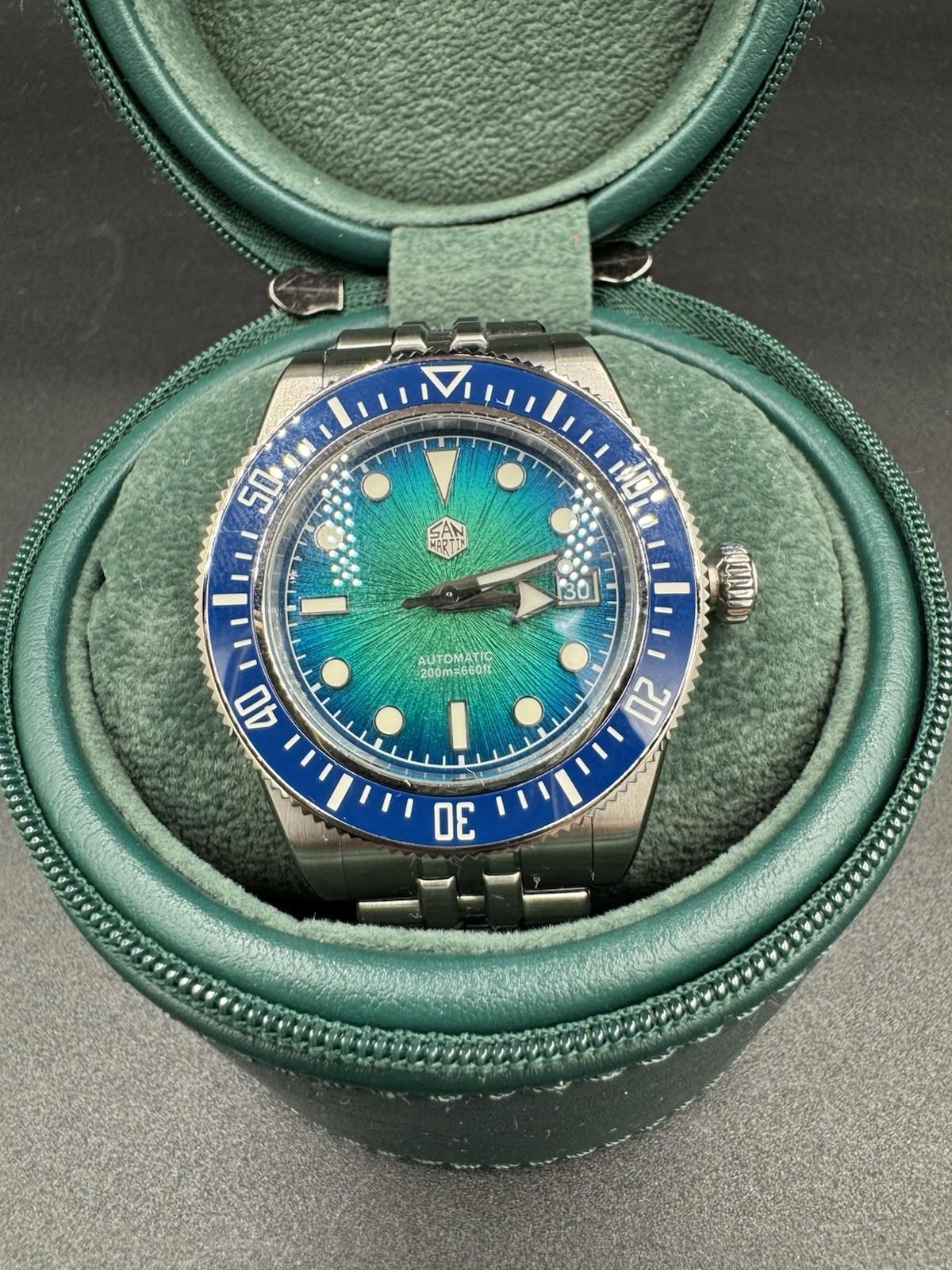 SAN MARTIN SN0148-G Miyota 9015 Automatic Gradient Dial 40mm 20ATM Diver's Watch