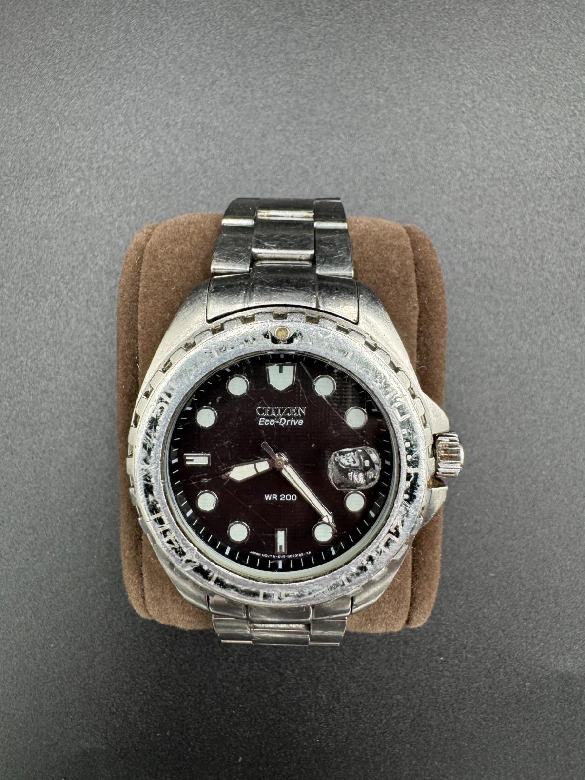 Vintage Citizen Eco-Drive Promaster Dive Watch 200m E100 Movement Used See Condi