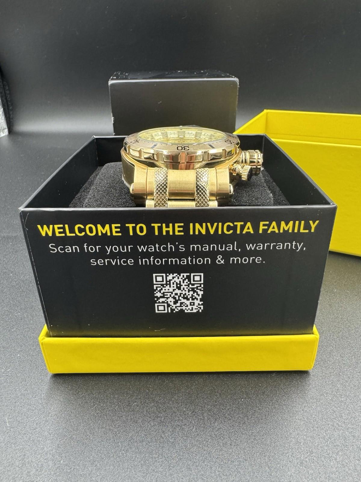 INVICTA 52MN CHONOGRAPH GOLD 49226 Brand New In Box 100M