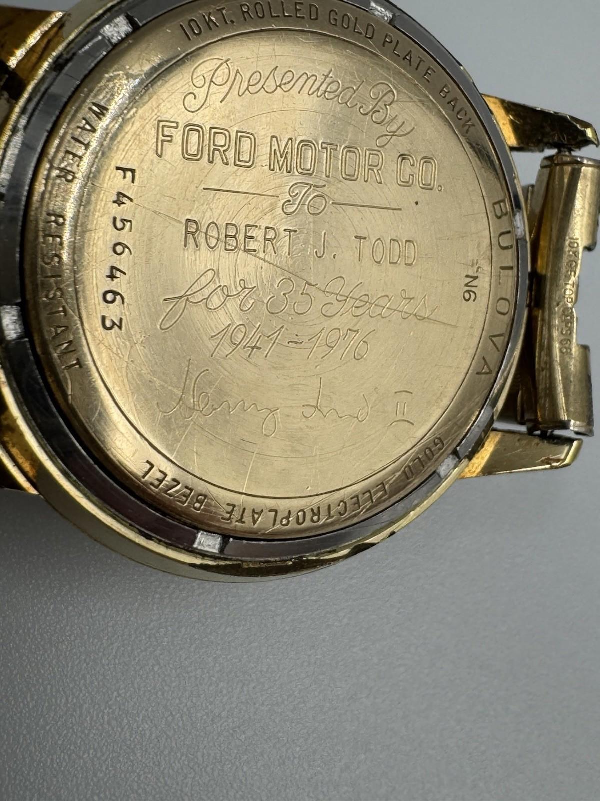 1976 Bulova Accutron Watch Henry Ford II 10kt Gold Bulova