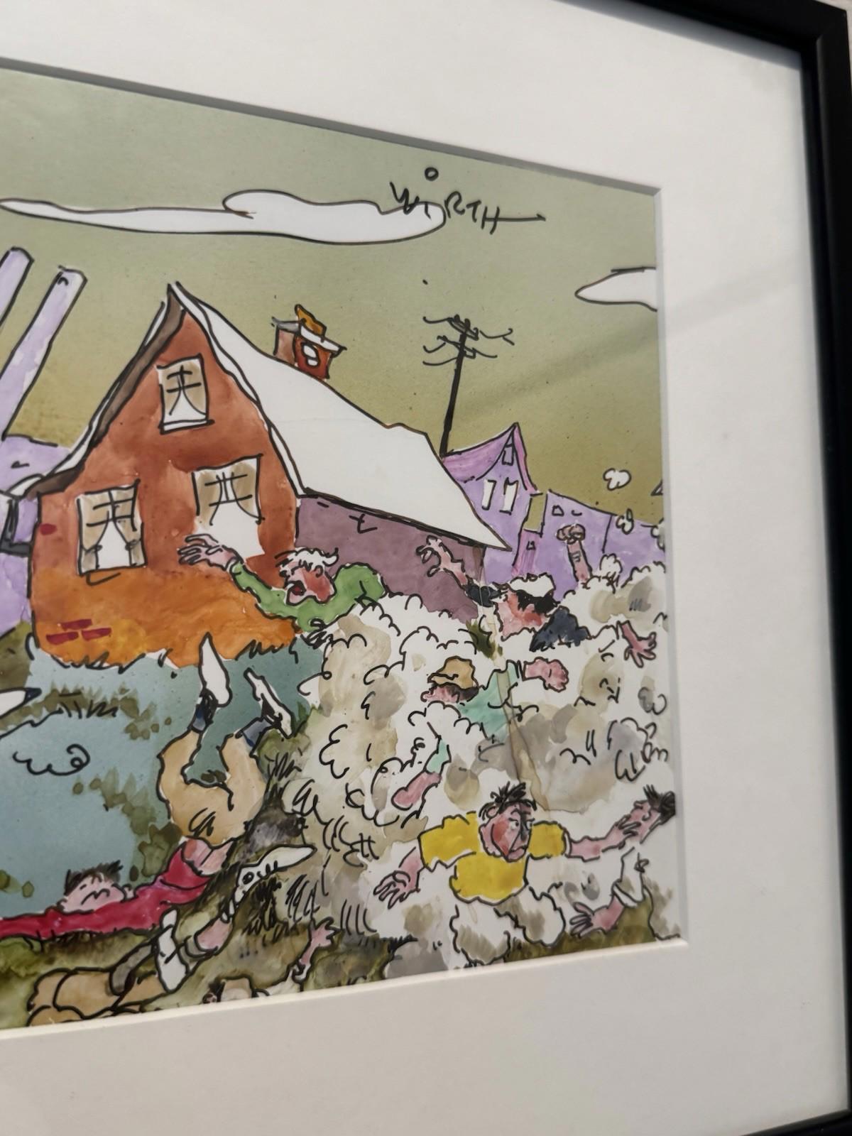 Cliff Wirth Signed Original Cartoon Art Framed One of One