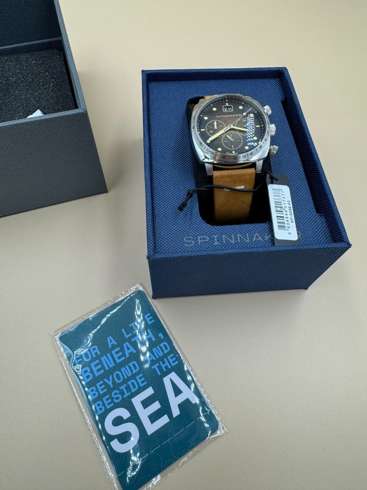 Spinnaker Hull Stainless Steel 42mm Japanese Quartz Wristwatch Brown Strap Steel