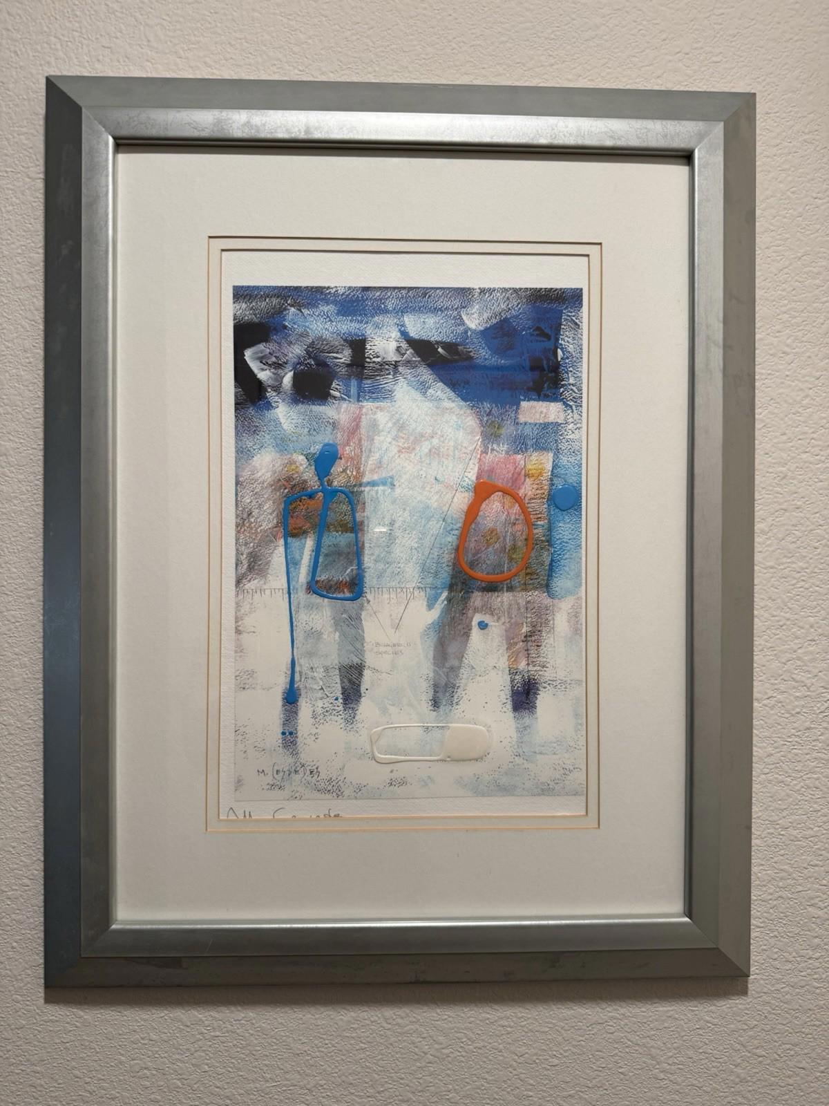 Signed Mario Cespedes Abstract Mixed Media Framed Original
