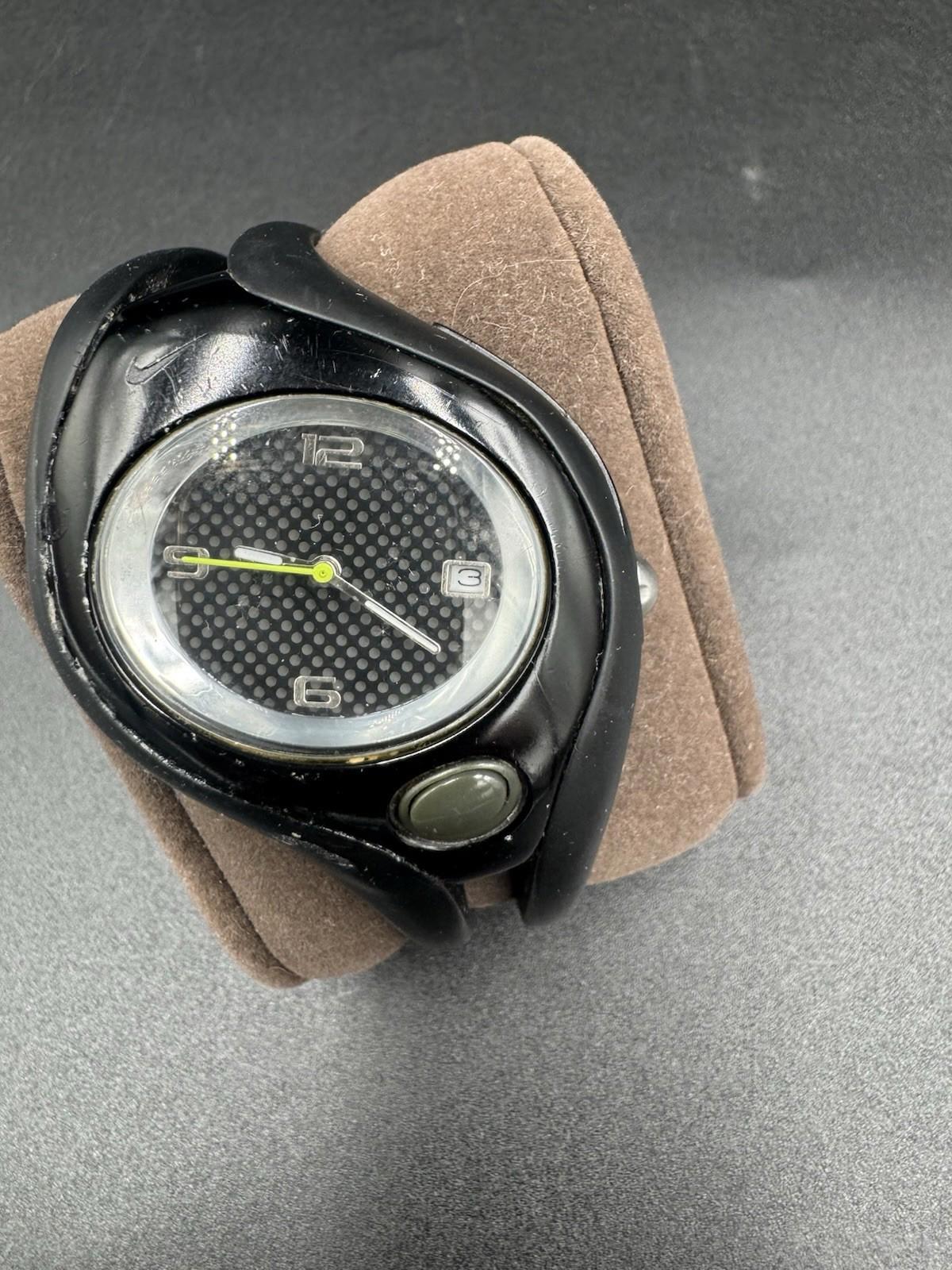 Nike Quartz Watch WR0078 Women 100m Triax Black Date Backlight Analog New Batter