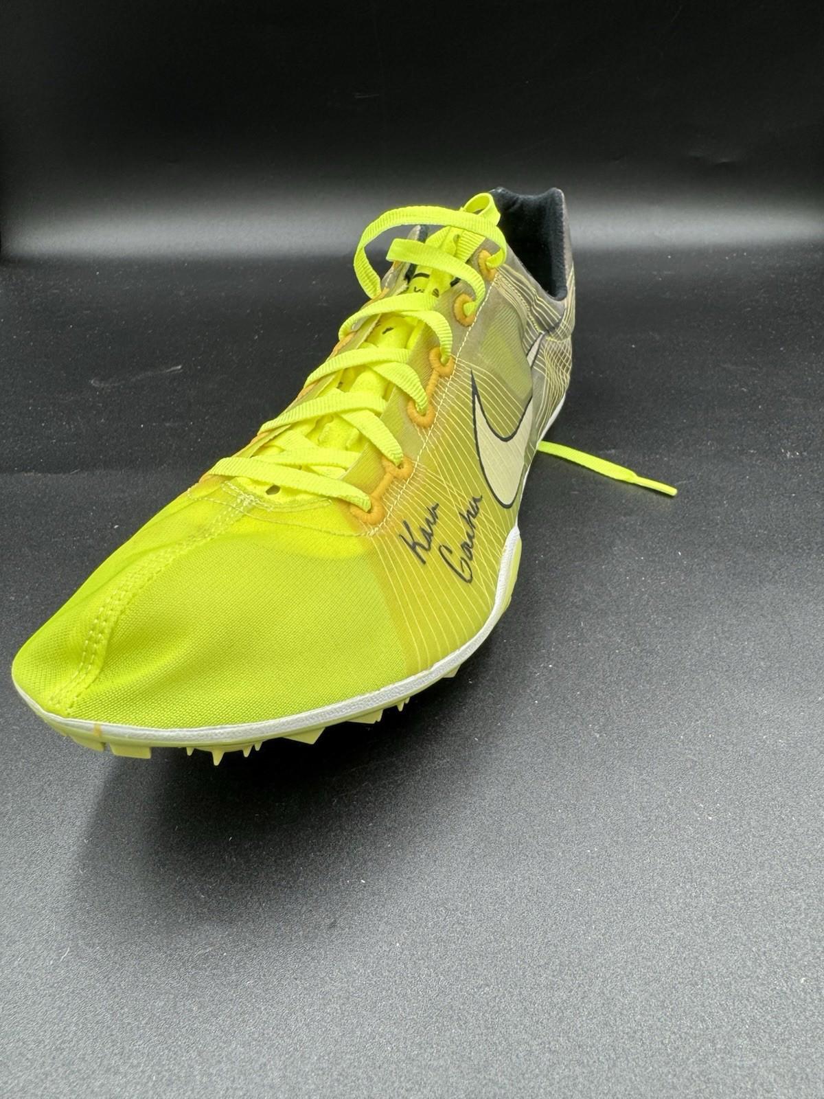 Nike Bowerman Series Track Spike Shoe Signed Kara Goucher Yellow Size 8.5 New NM
