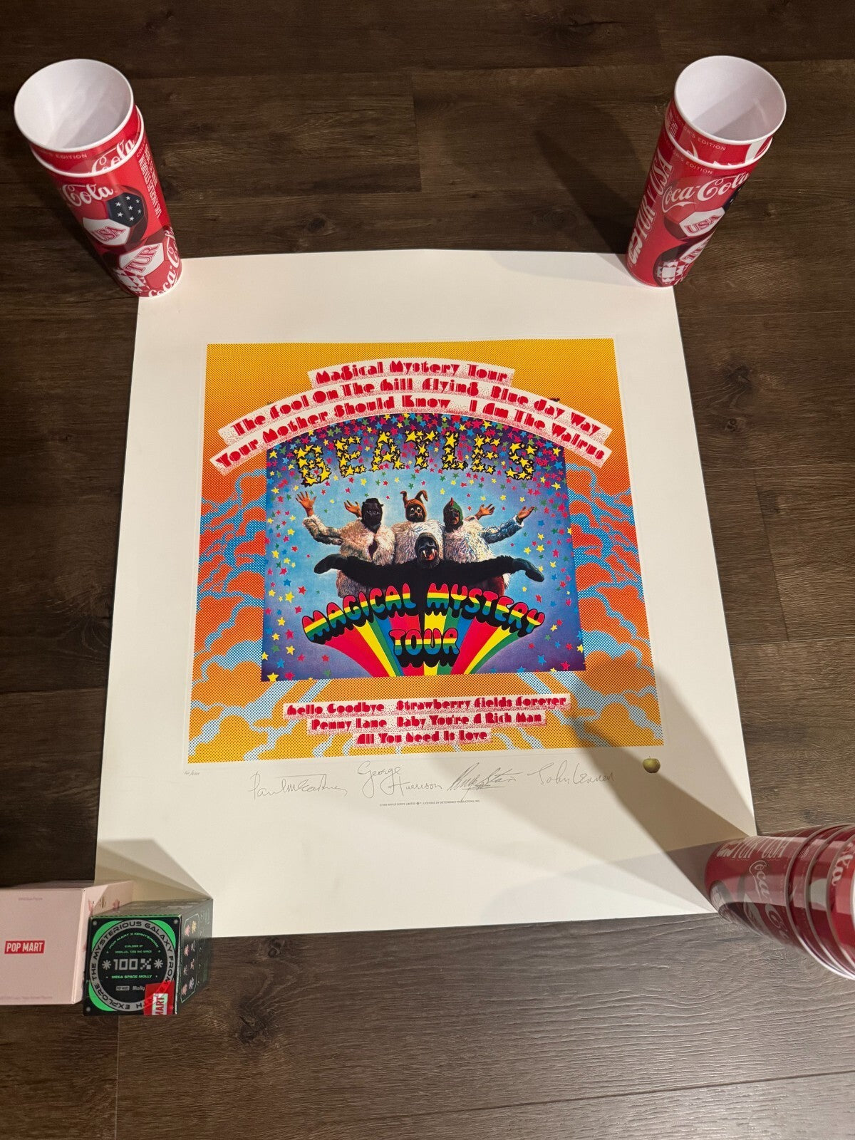 Beatles Magical Tour Lithograph Album Poster Apple 180/9800 License Signed 22x26
