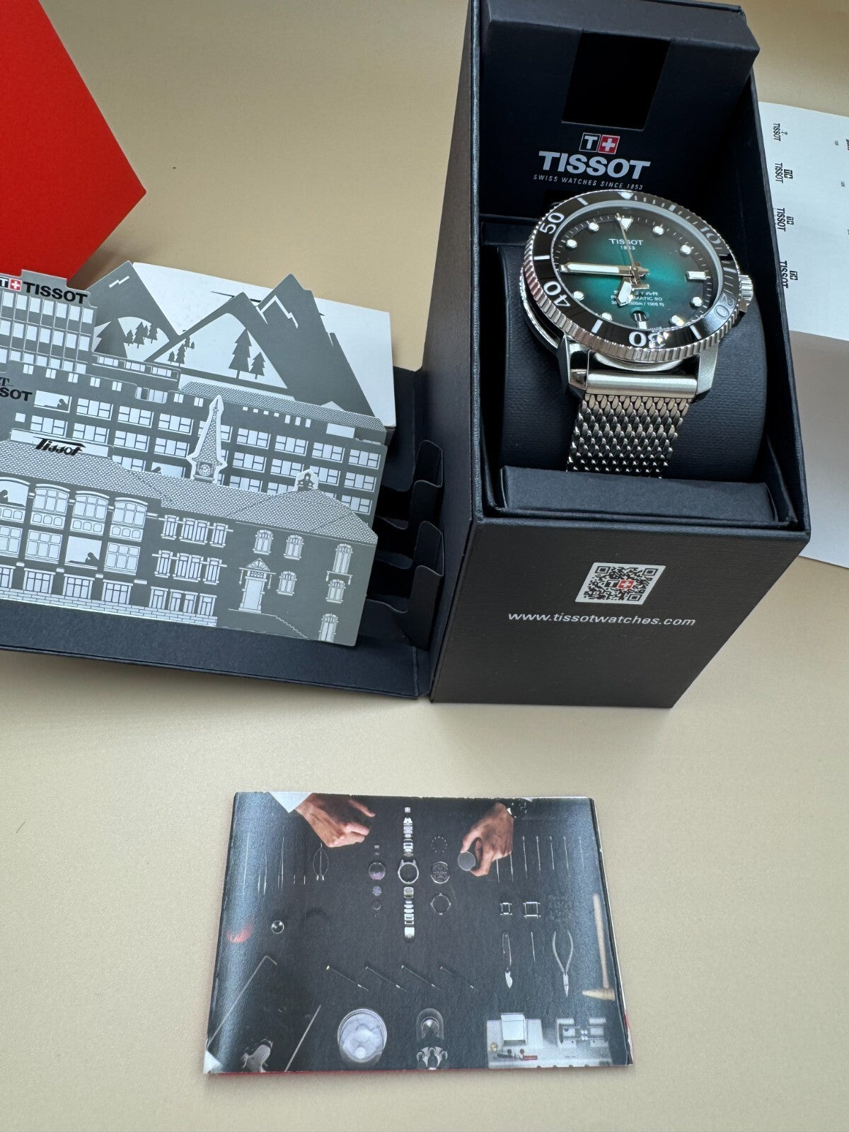 Tissot Seastar 1000 Powermatic 80 Green Dial 43MM Men's Watch T120.407.11 Box VG
