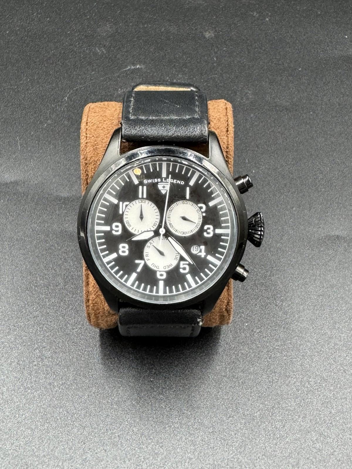 Swiss Legend Pioneer Chronograph Watch 413172071 Black Dial