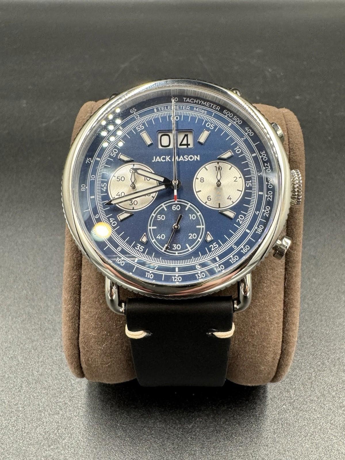 Jack Mason Avigator Chronograph | 45mm | Sapphire Crystal | Brown Leather Very G
