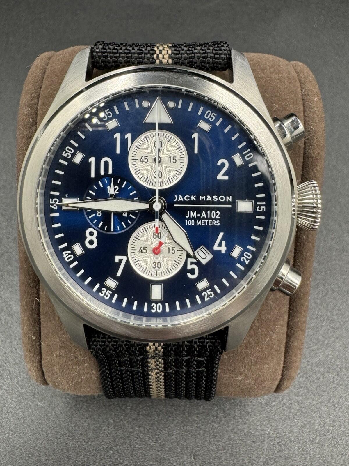 Jack Mason Aviator Chronograph Mens Watch - JM-A102-107 100 Meters Excellent Con