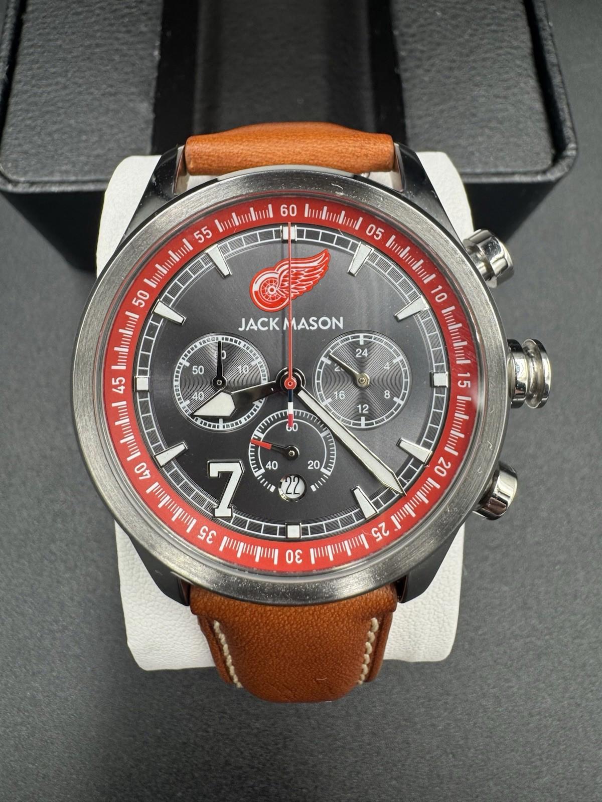 Jack Mason Ted Lindsay #7 Limited Edition Detroit Red Wings Chronograph Watch JM