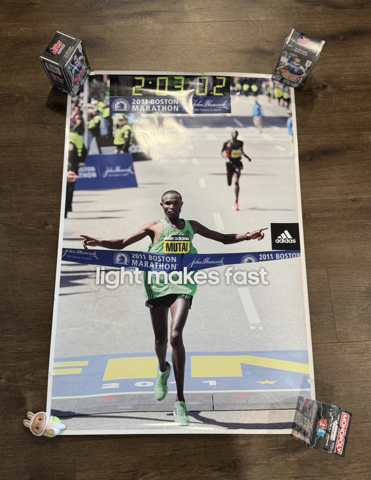Adidas Geoffrey Mutai 2011 Boston Marathon Winner Poster 24x36 Kenyan Rare Fast