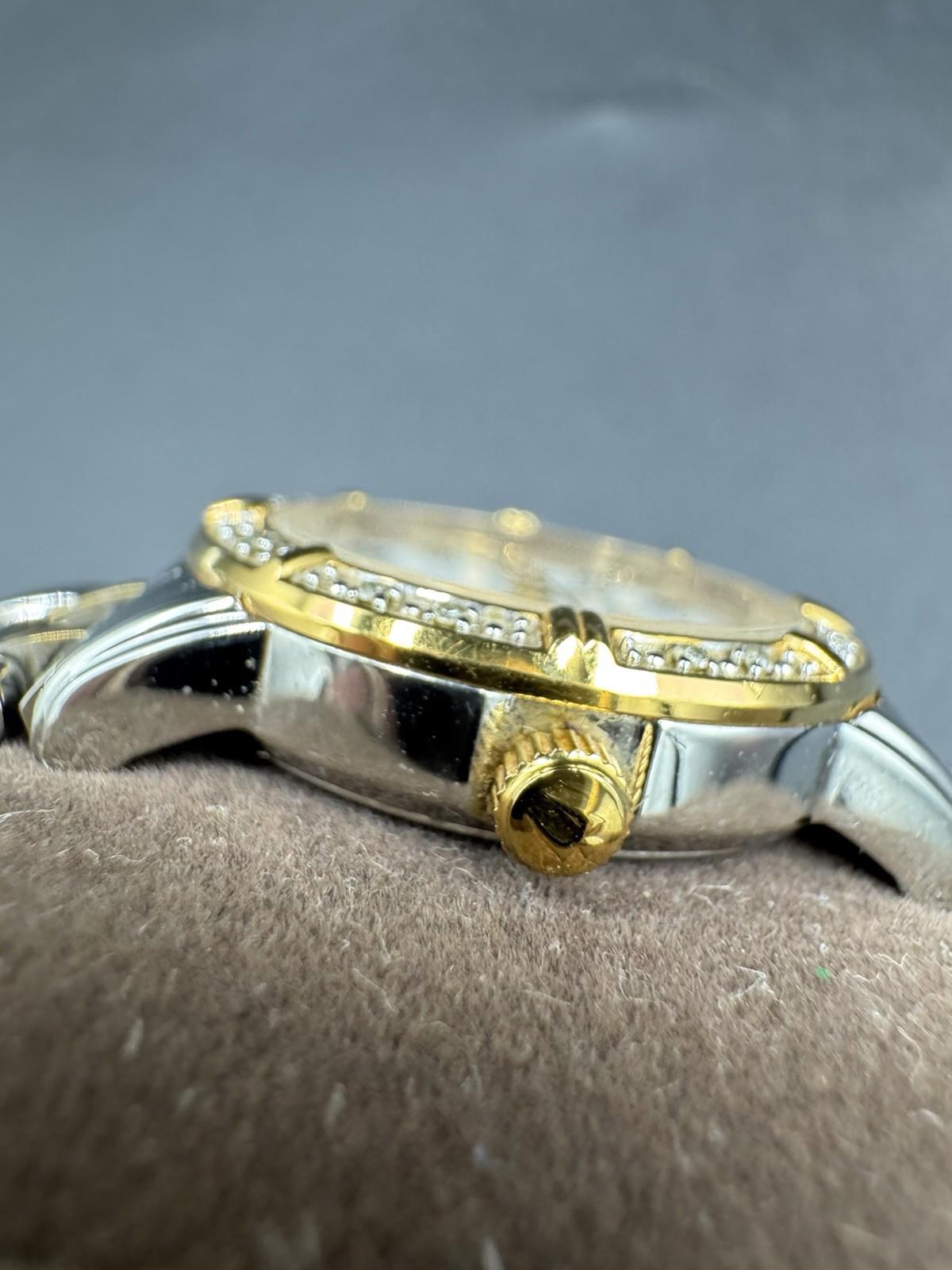 Bulova Watch Women 26mm Silver Gold Tone 98R107 MOP Diamond with New Battery  VG